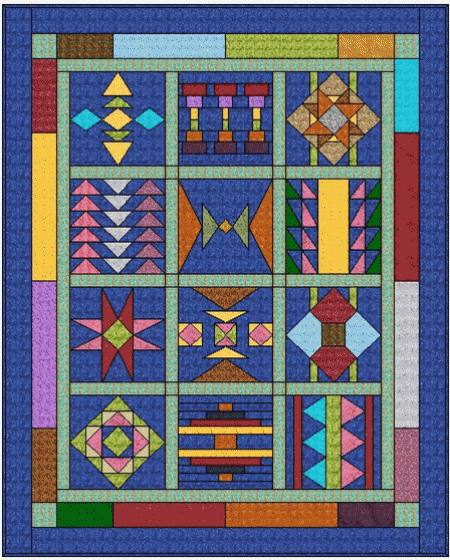 Pendleton Inspired 2013 Block of the Month Quilt, Original Project designed by TK Harrison from BOMquilts.com