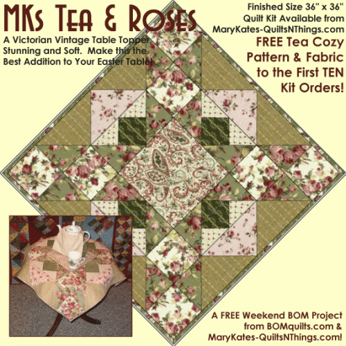 Tea And Roses Table Topper Bomquilts Tea And Roses Table Topper